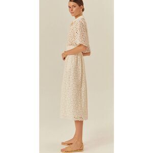 NWT EXQUISE Paisley Cotton Midi Skirt - Ecru - Ecru, US 2, $235 B42